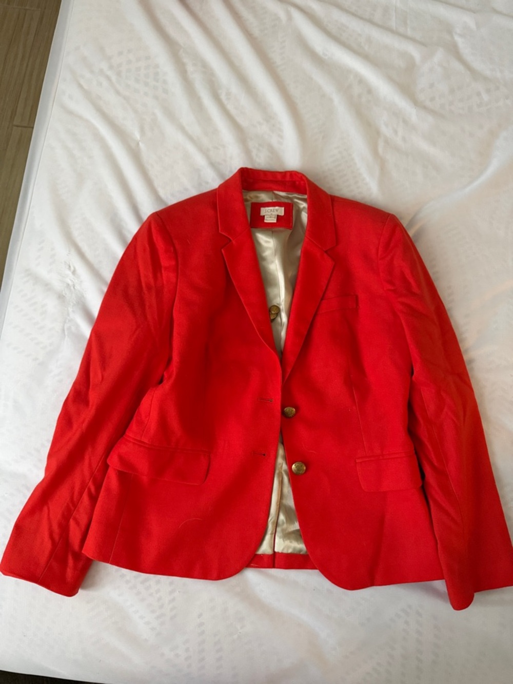 J. Crew orange Tailored Blazer with Gold Buttons